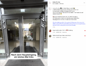 In diesem Reel auf Instagram begleiten wir Sie vom Hauptbahnhof Nürnberg bis zur Eingangstüre der Evang. Familien-Bildungsstätte.
